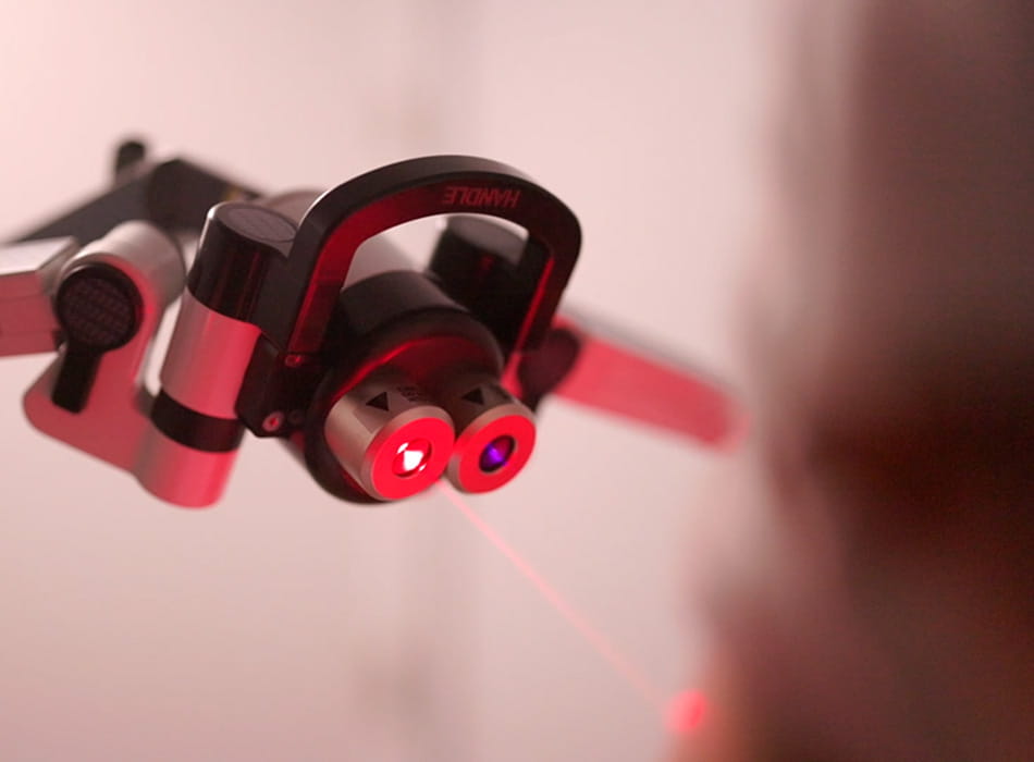 Erchonia Laser on the neck Close-up of red laser device targeting skin, highlighting precision cosmetic treatment technology.