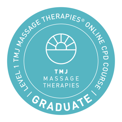Level 1 Graduate Badge Blue (1) Level 1 graduate bade for TMJ Massage Therapies