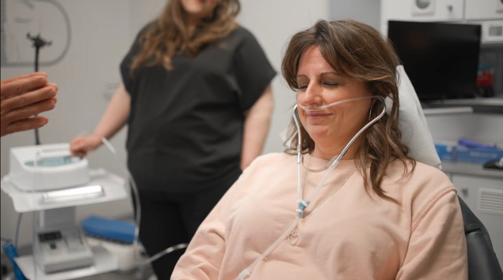 Ozone Therapy Middle aged woman with Brown hair receiving ozone therapy at the KC Center for Longevity & Functional Medicine