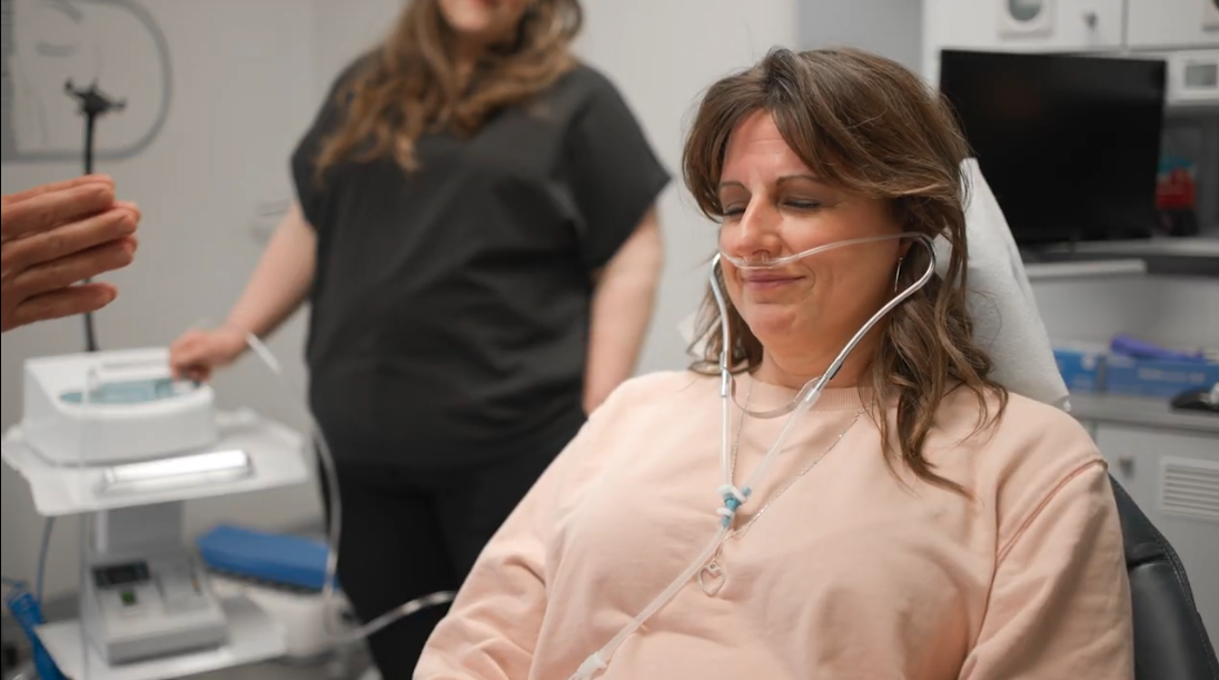 Ozone Therapy Middle aged woman with Brown hair receiving ozone therapy at the KC Center for Longevity & Functional Medicine
